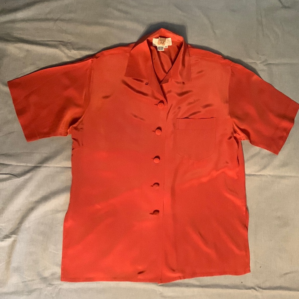 Four Seasons 100% Silk Camp Shirt with Covered Buttons